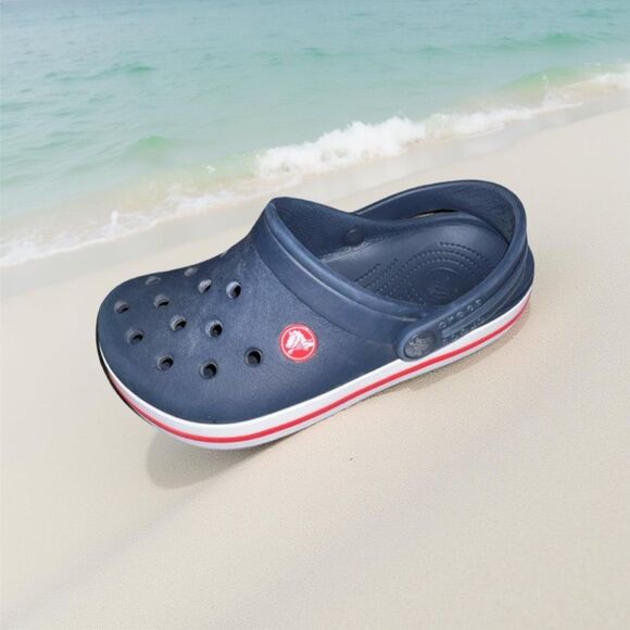 Little Kids Crocs Crocband Slip On Navy Mule Clogs Size Junior 2 J2 - Picture 1 of 6